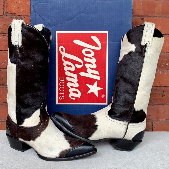 TONY LAMA VTG Pony Hair On Cowhide Western Boots - Picture 3 of 14